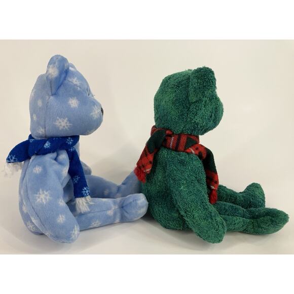 Ty Beanie Babies Bundle (2pcs) Wallace Bear And 1999 Holiday Teddy - Picture 3 of 16